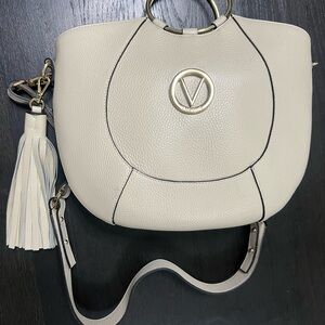 Valentino  Elegant Cream Handbag with Tassel